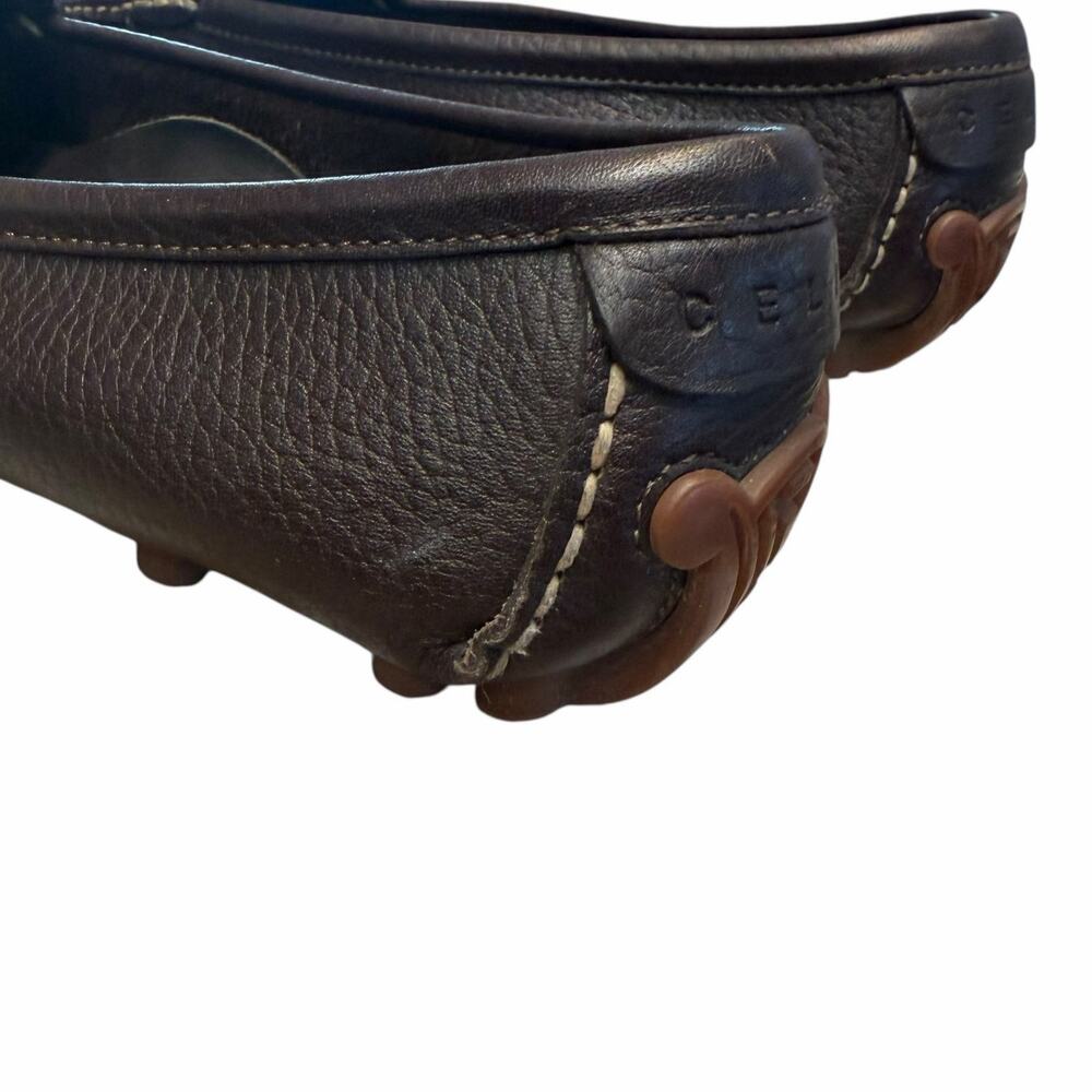Celine Dark Brown Pebbled Leather Loafers Womens 40 / US 10 AS IS - Picture 8 of 13
